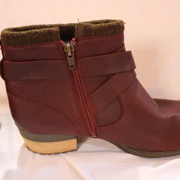 Merrell Shiloh II Burgundy Leather Ankle Boots Women’s NWOB Size 11 - Picture 3 of 15